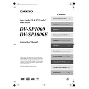 Onkyo DV SP1000, DV SP1000E manual cover