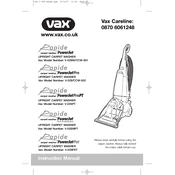 Vax V-028M, CCW-501, V-028, CCW-502 manual cover