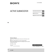 Sony XS-AW8 manual cover