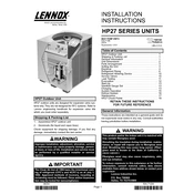 Lennox HP27 manual cover