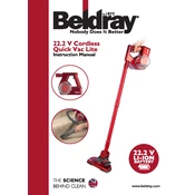 Beldray BEL0625 22.2 V COrdless Quick Vac Lite manual cover