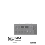 Boss GT-100 Parameter Guide manual cover