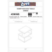 Hampton B&M Side Table 359640 manual cover