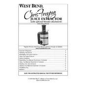 West Bend L5760 7000CF Juicer manual cover