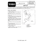 Toro Power Shift 66-7940 Light Kit manual cover