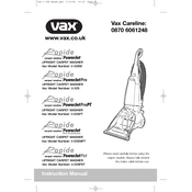 Vax V-028, V-028M, V-028PT manual cover