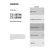 Onkyo TX SR700, TX SR600 manual cover