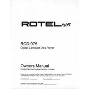 Rotel RCD-975 CD Player manual cover