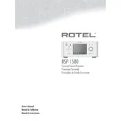 Rotel RSP1580 Sound Processor manual cover