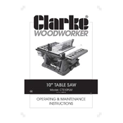 Clarke 6500741 CTS10PLM 10 Inch Table Saw manual cover