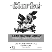 Clarke 6461545 C2MS210MP Sliding Compound Mitre Saw manual cover