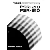 Yamaha PSR-210 Keyboard manual cover