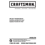 Craftsman CMCBL730B1 Blower manual cover