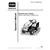 Toro DH 210 74582 Tractor manual cover