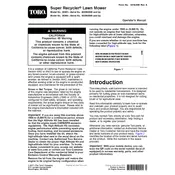 Toro Recycler 20381 Mower manual cover