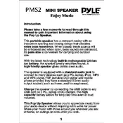 Pyle PMS2 Speaker manual cover