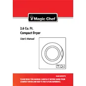 Magic Chef MCSDRY1S Washing Machine manual cover