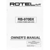 Rotel RB-970BX Amplifier manual cover