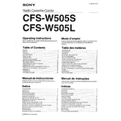 Sony CFS-W505L manual cover