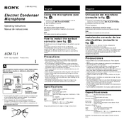 Sony ECM-TL1 manual cover