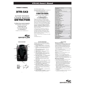 Whistler XTR543 Laser Radar Detector manual cover