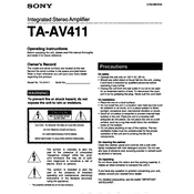 Sony TA-AV411 manual cover