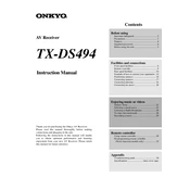 Onkyo TX DS494 manual cover