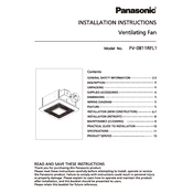 Panasonic FV-0811RFL1 manual cover