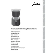 Jura Automatic Milk Frother Hot and Cold manual cover