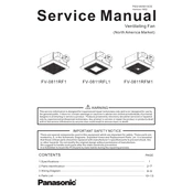 Panasonic FV-0811RF1, FV-0811RFL1 manual cover