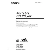 Sony D-EJ925 manual cover