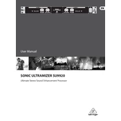 Behringer SU9920 manual cover