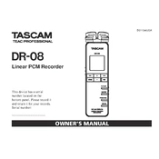 Tascam DR-08 manual cover