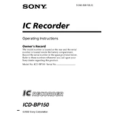 Sony ICD-BP150 manual cover