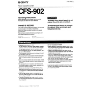 Sony CFS-902 manual cover