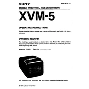 Sony XVM-5 manual cover