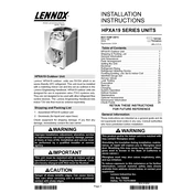 Lennox HPXA19 manual cover