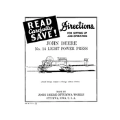 John Deere No.14 Light Power Press manual cover