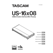 Tascam US-16x08 manual cover