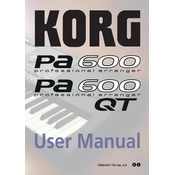 KORG Pa600 MUSIKANT manual cover