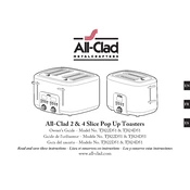 All Clad TJ822D51 2 and 4 Slice Toaster manual cover