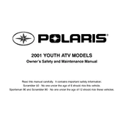 Polaris 2001 Youth ATV Models manual cover