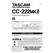 Tascam CC-222MKII manual cover