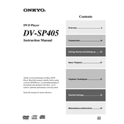 Onkyo DV SP405 manual cover