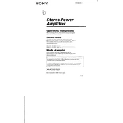 Sony XM-235 manual cover