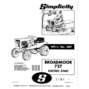 Simplicity Broadmoor 727 Tractor manual cover