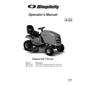 Simplicity Regent EX Series 2691133-00 Tractor manual cover