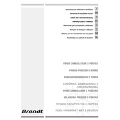 Brandt DDA243WE Refrigerator manual cover