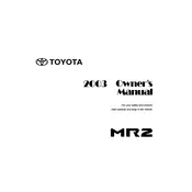 Toyota MR2 Spyder 2003 Roadster manual cover