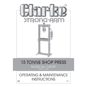 Clarke 7614051 CSA15F 15 Tonne Shop Press manual cover